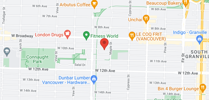 map of 503 2036 W 10TH AVENUE